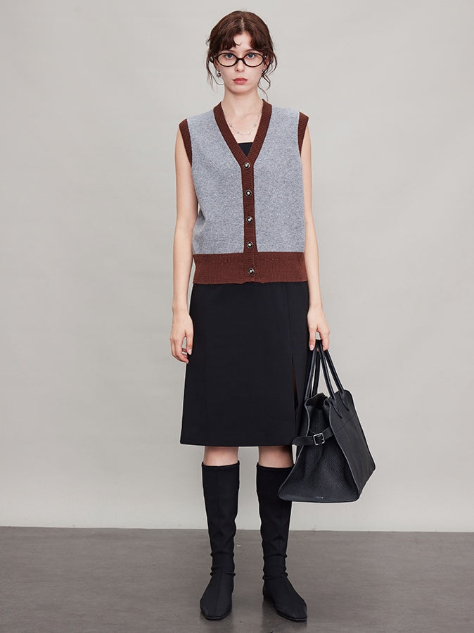 Contrast Colour Vest Or Cardigan_BDHL6632