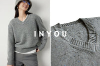 V-neck comfortable sweater_BDHL5297