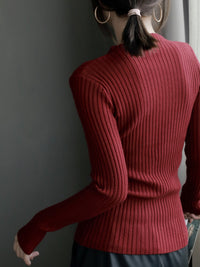 Half-Turtleneck Slim Rib Knit_BDHL6874