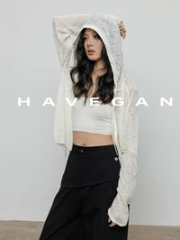 Hooded Sheer Knitted Cardigan_BDHL7058