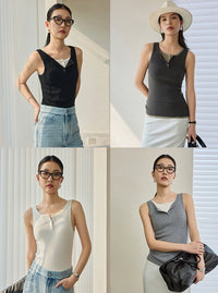 Simple Solid Color Sleeveless Knitwear_BDHL5949