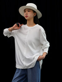 Round Hem Long Sleeved Shirt_BDHL7255