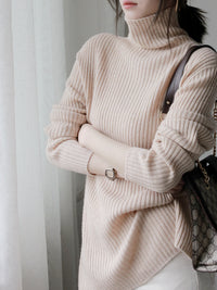 Relaxed High Neck Rib Knit_BDHL6720