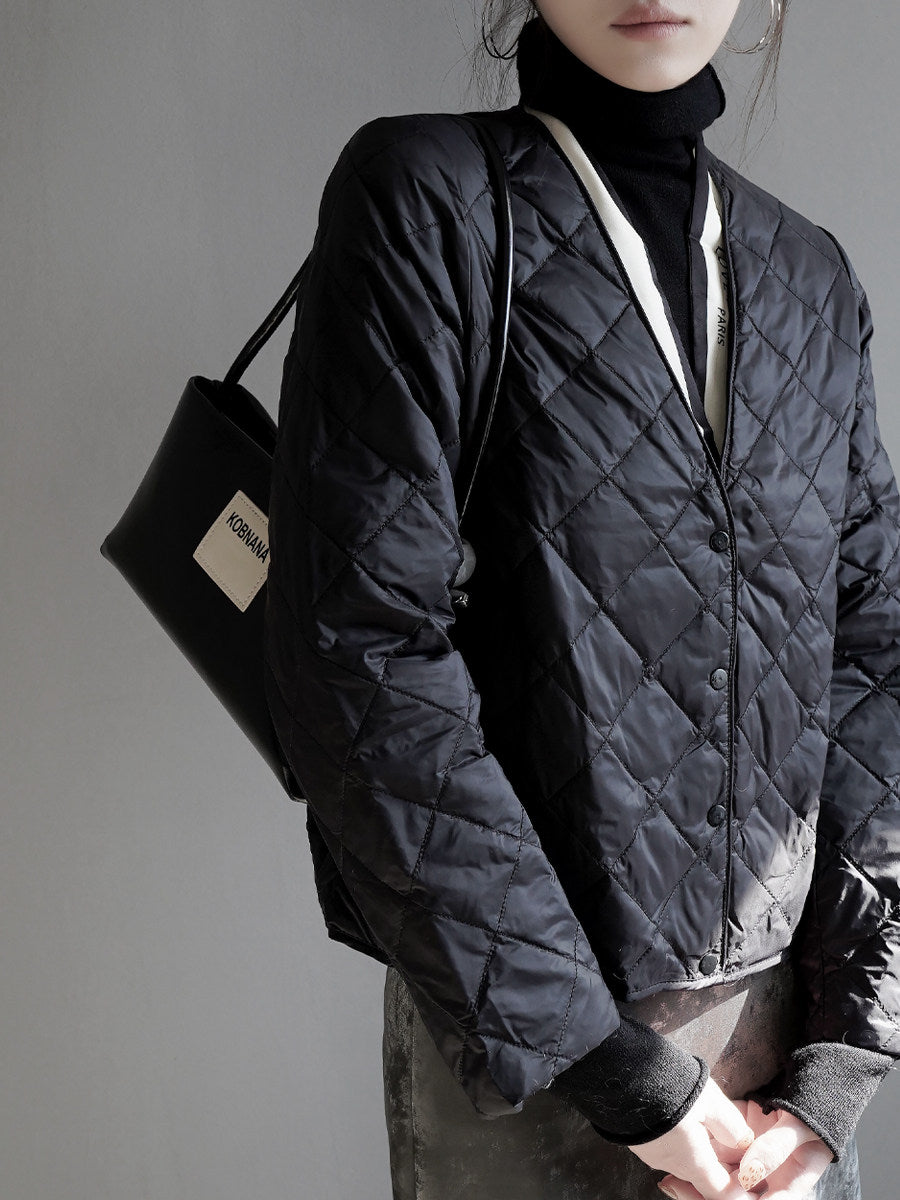 Lightweight V-Neck Down Jacket_BDHL8131