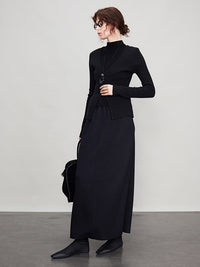 Back Slit Straight Long Skirt_BDHL6696