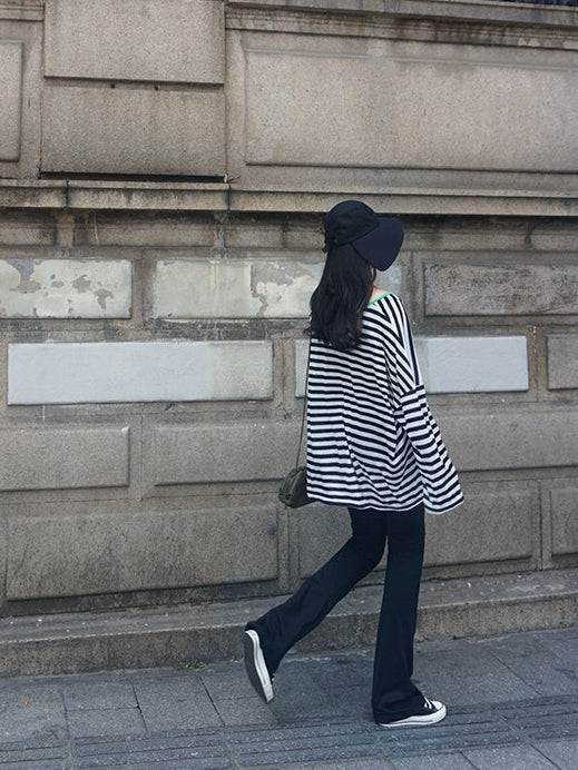 高腰彈力喇叭褲_BDHL8057