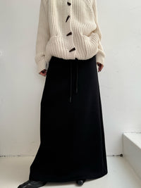 Loose Slim Drape Long Skirt_BDHL6965