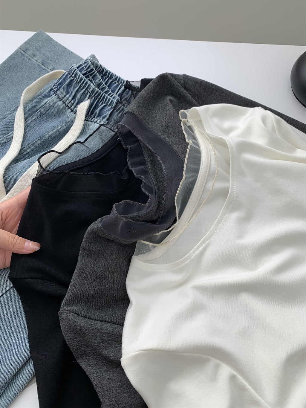 Mesh Round Neck Tops_BDHL8013