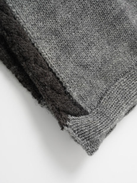 Contrast Color Hooded Scarf_BDHL6963