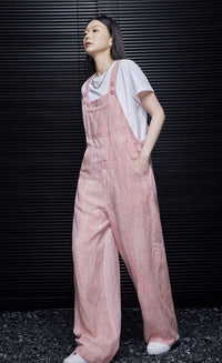 Retro Design Pink Thin Overalls_BDHL6025 