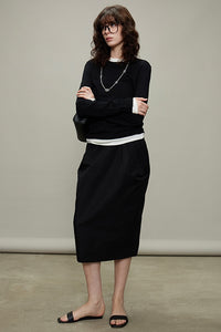 Bud Pleated Skirt &amp; Round Neck Vest_BDHL6331