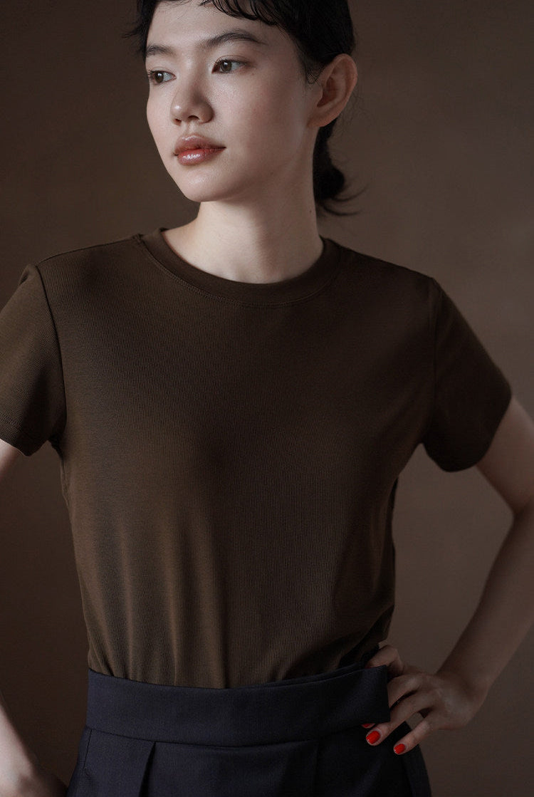 Slim Fit Short Sleeve Basic Tee_BDHL8296