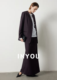 Collarless Jacket And Skirt_BDHL6502