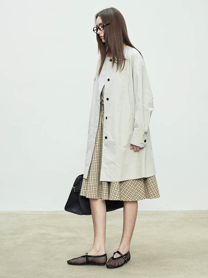 Collarless Long Windbreaker_BDHL7102