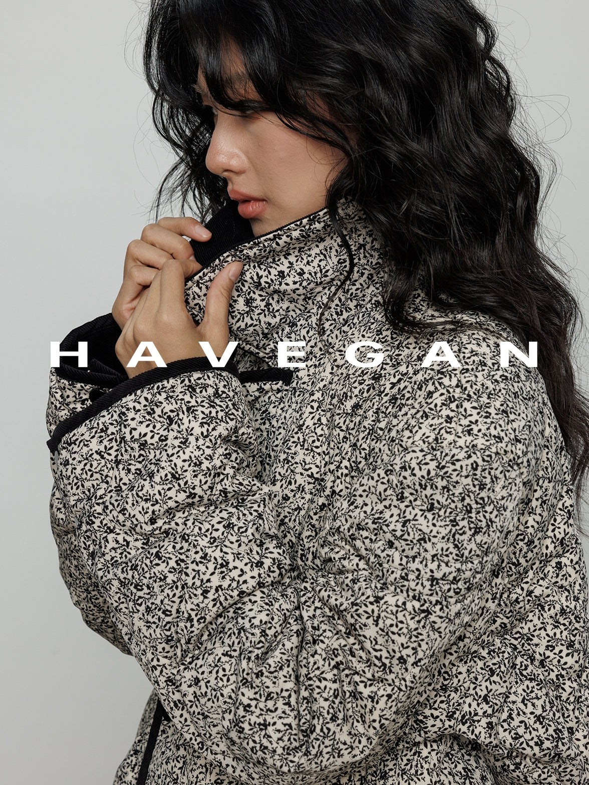 翻領花卉羽絨衣_BDHL7887