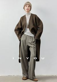 Straight Wide Knit Pants_BDHL6902