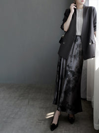 Collarless Slim Suit Jacket_BDHL7260