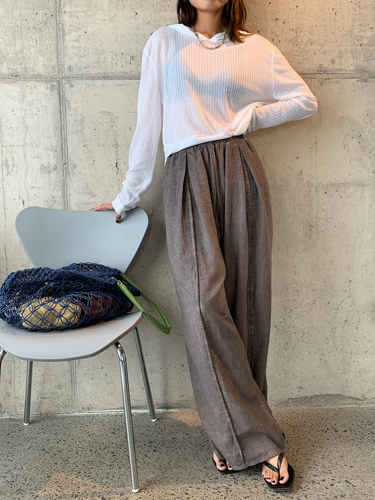 Lazy Thin Wide Leg Pants_BDHL6088