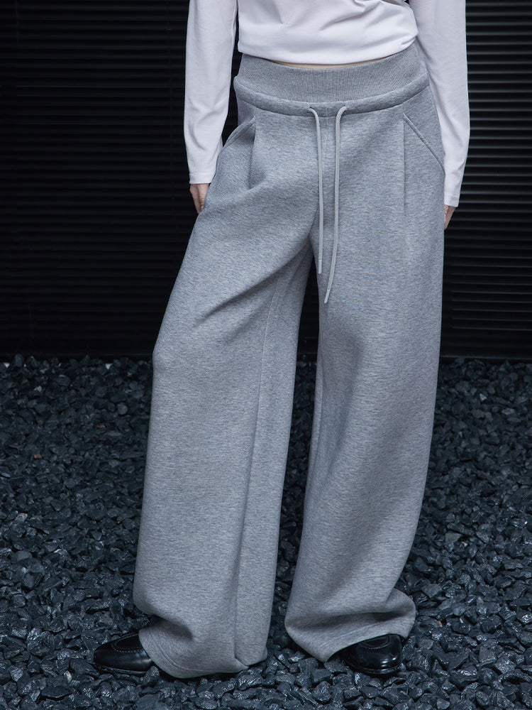 Grey Sweat Wide-Leg Pants_BDHL7879