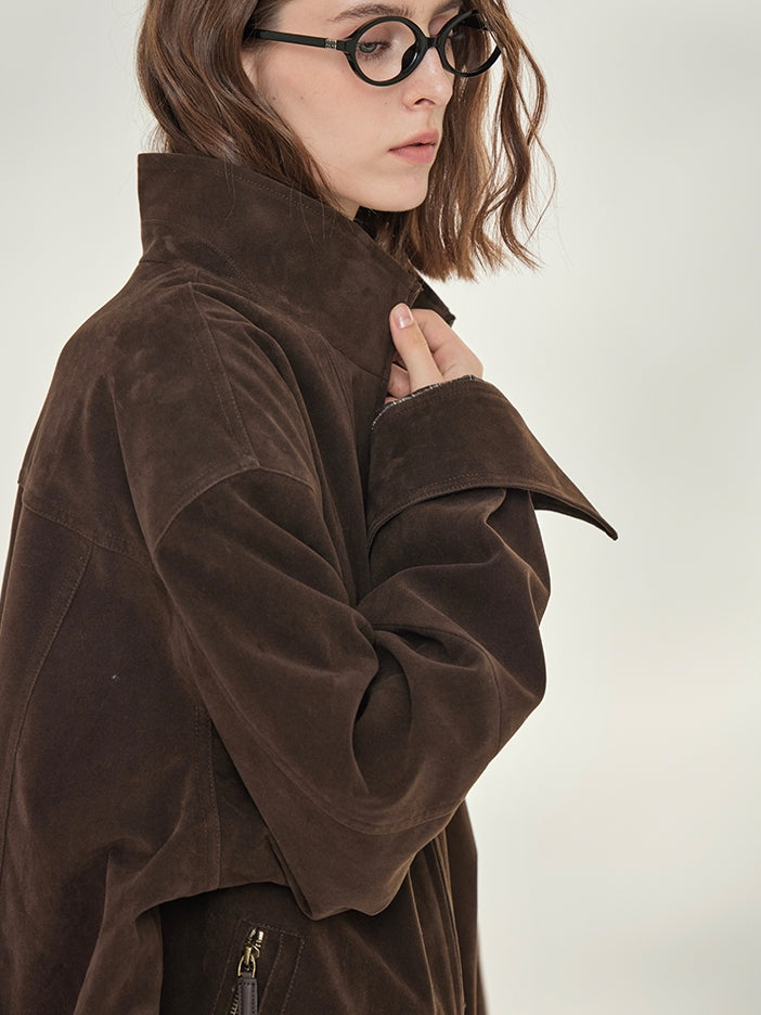 Retro Suede Brown Jacket_BDHL7738