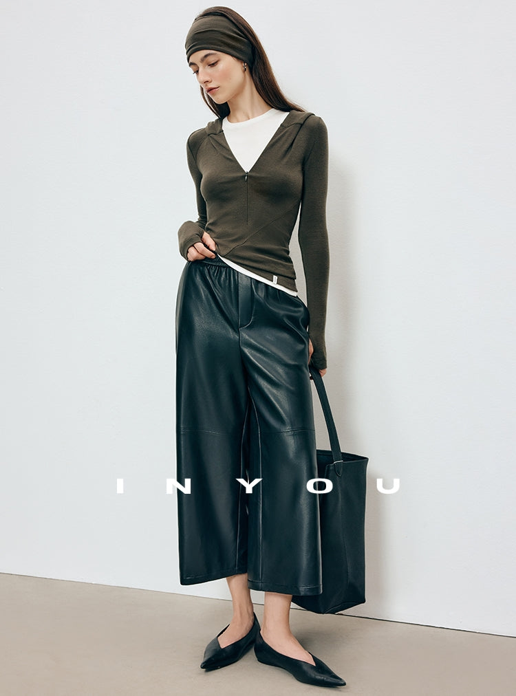寬鬆七分皮褲_BDHL7907