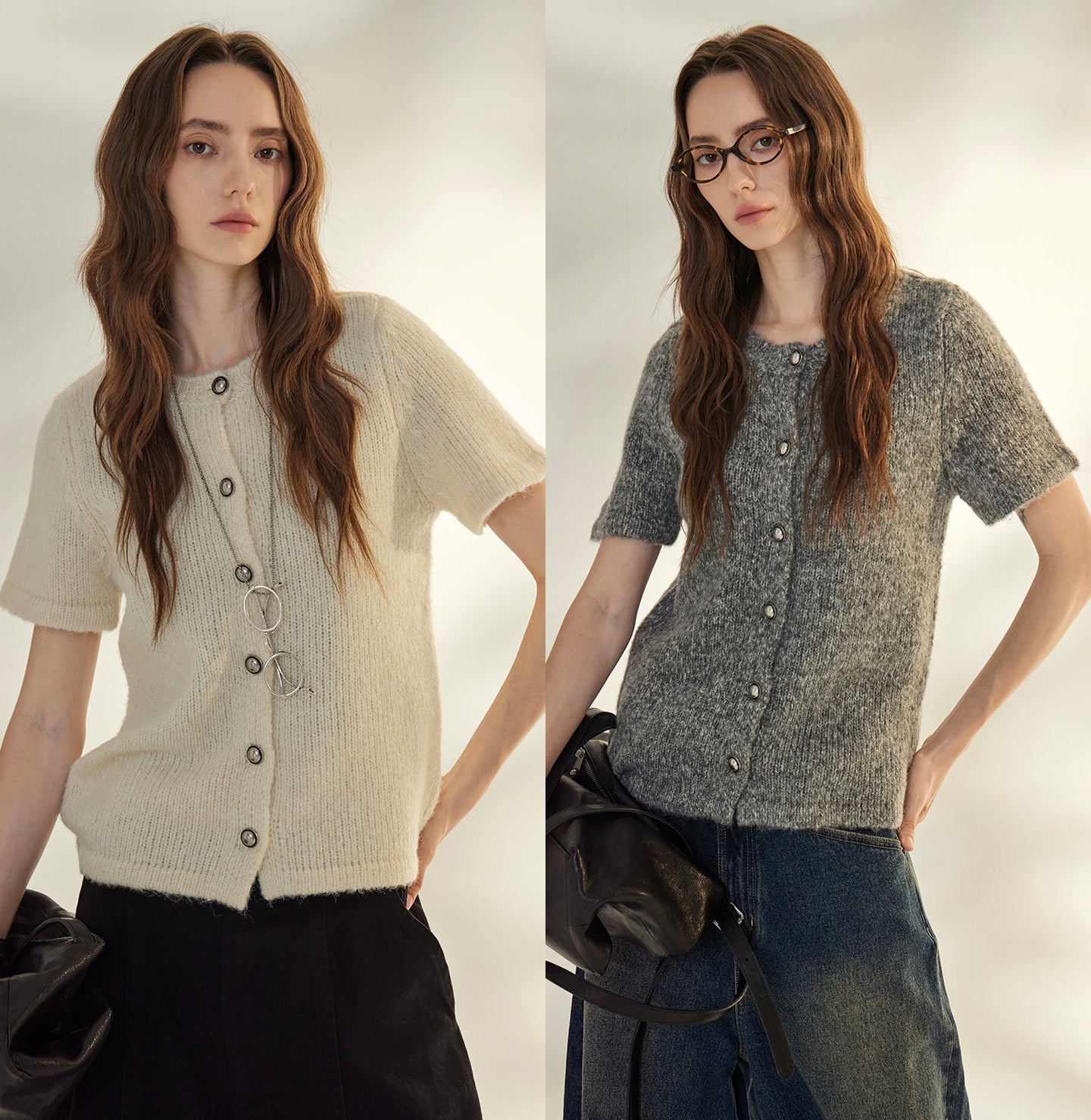 Round-Neck Knit Cardigan_BDHL7736
