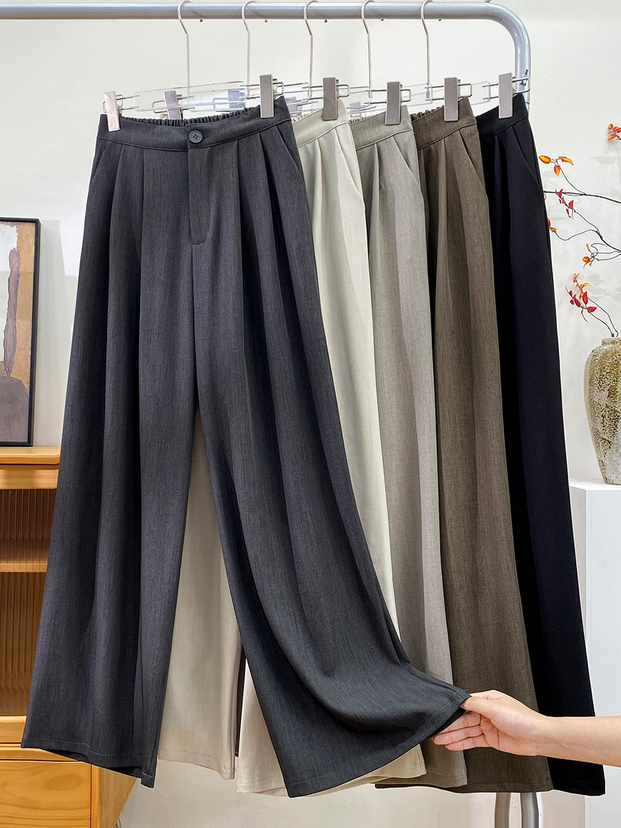 Retro Drape Pleated Pants_BDHL7818