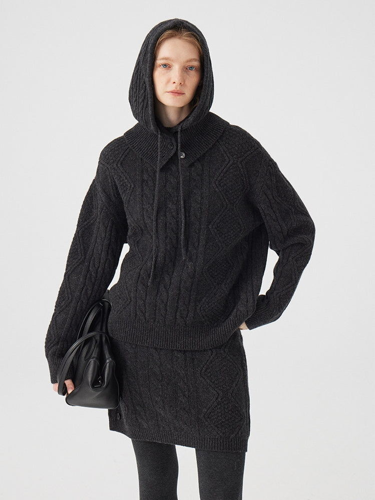 Cable Knit Tops Or Skirt Or Hood_BDHL8120