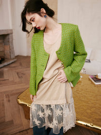 Green Tweed Jacket Or Skirt_BDHL6842