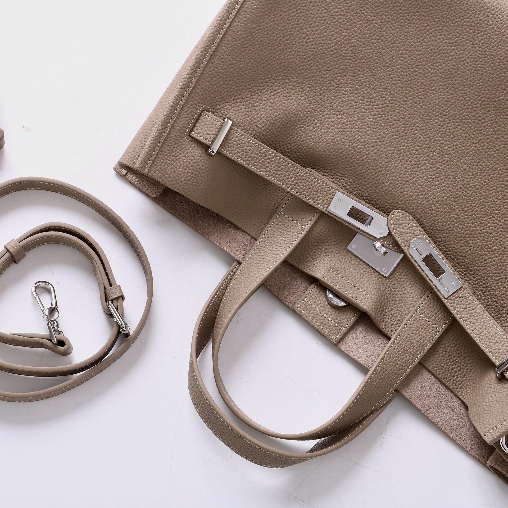 Genuine Leather Large Capacity Tote Bag_BDHL8190
