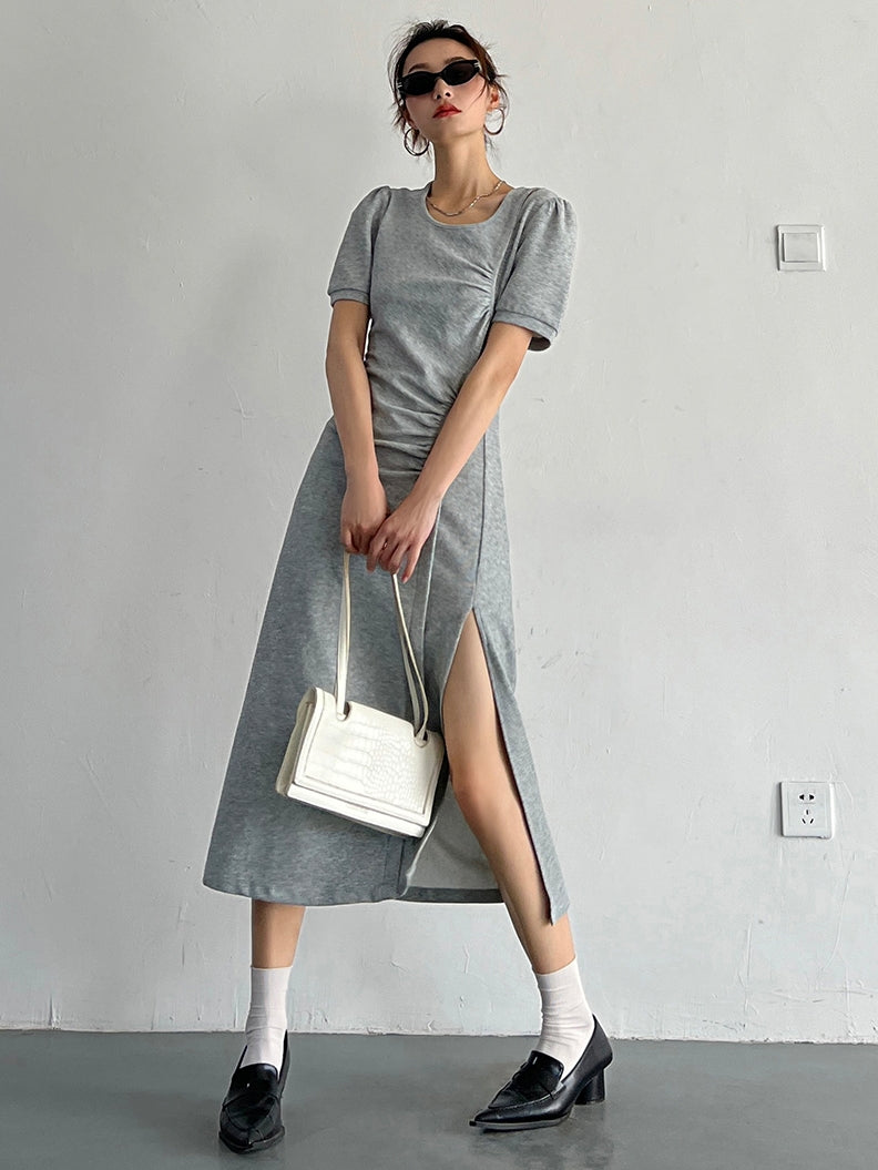 Slit Sleeveless Knit Dress_BDHL7569