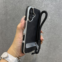 Sleek Edge Metallic Phone Case Shockproof with Hidden Support_HL3264