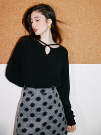 Polka Dot Simple Mini Skirt_BDHL6752