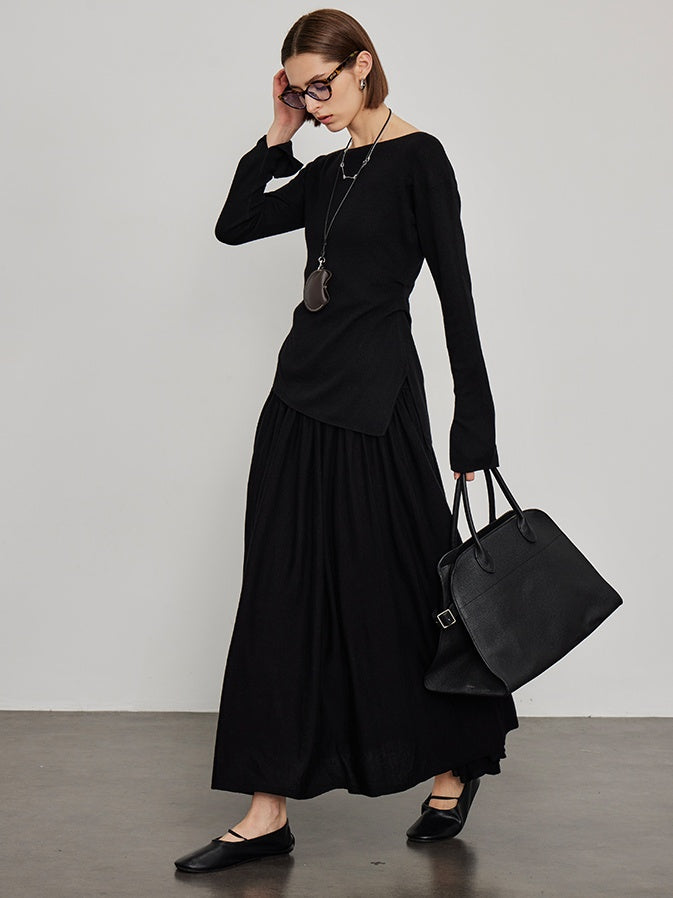 Knitted Slit Tops or Pleated Skirt_BDHL6450