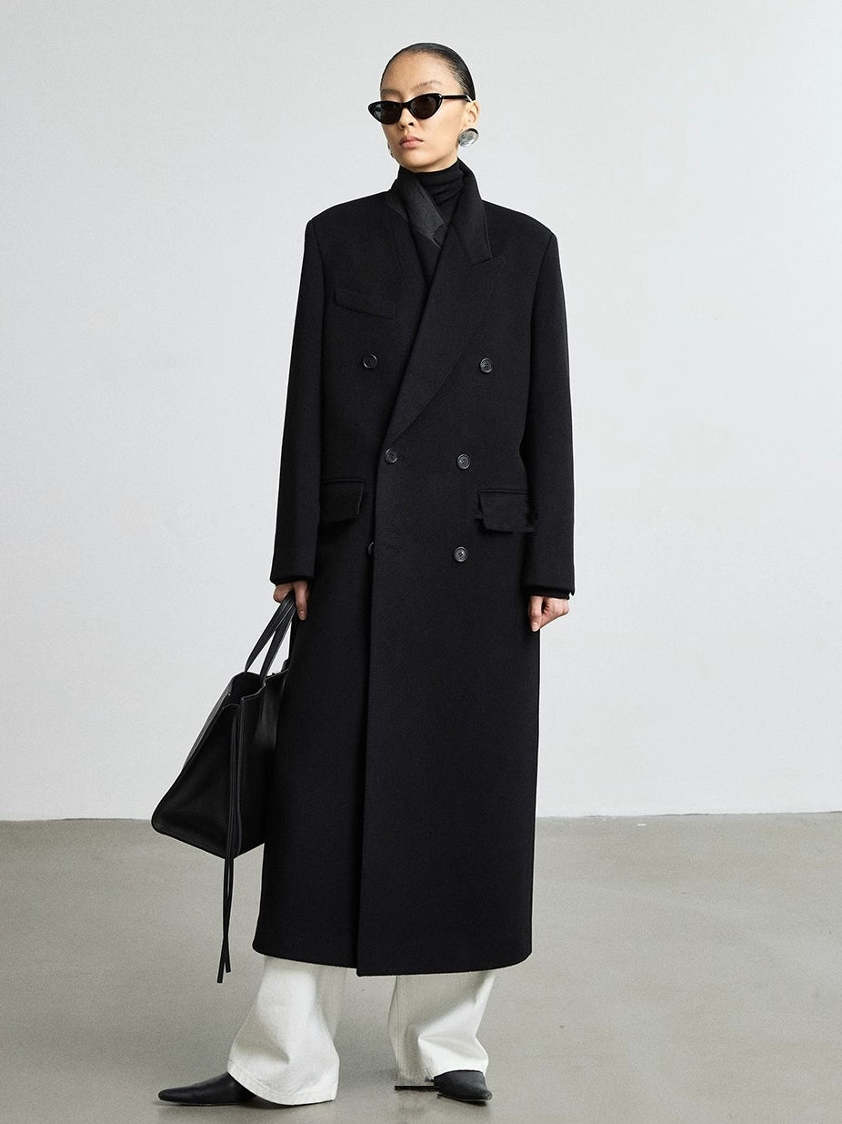 Black Relaxed Fit Coat_BDHL8167