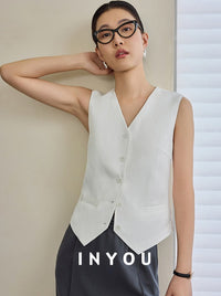 Loose And Thin Linen Vest_BDHL5985