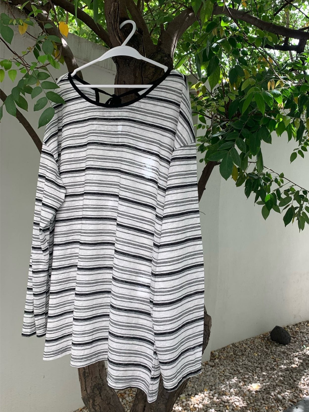 Back Tie Striped Tops_BDHL7613