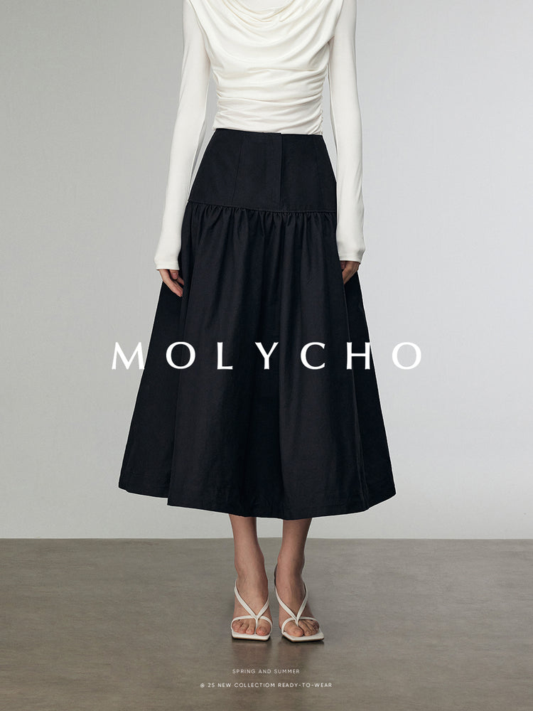 A-Line Medium Length Skirt_BDHL7246