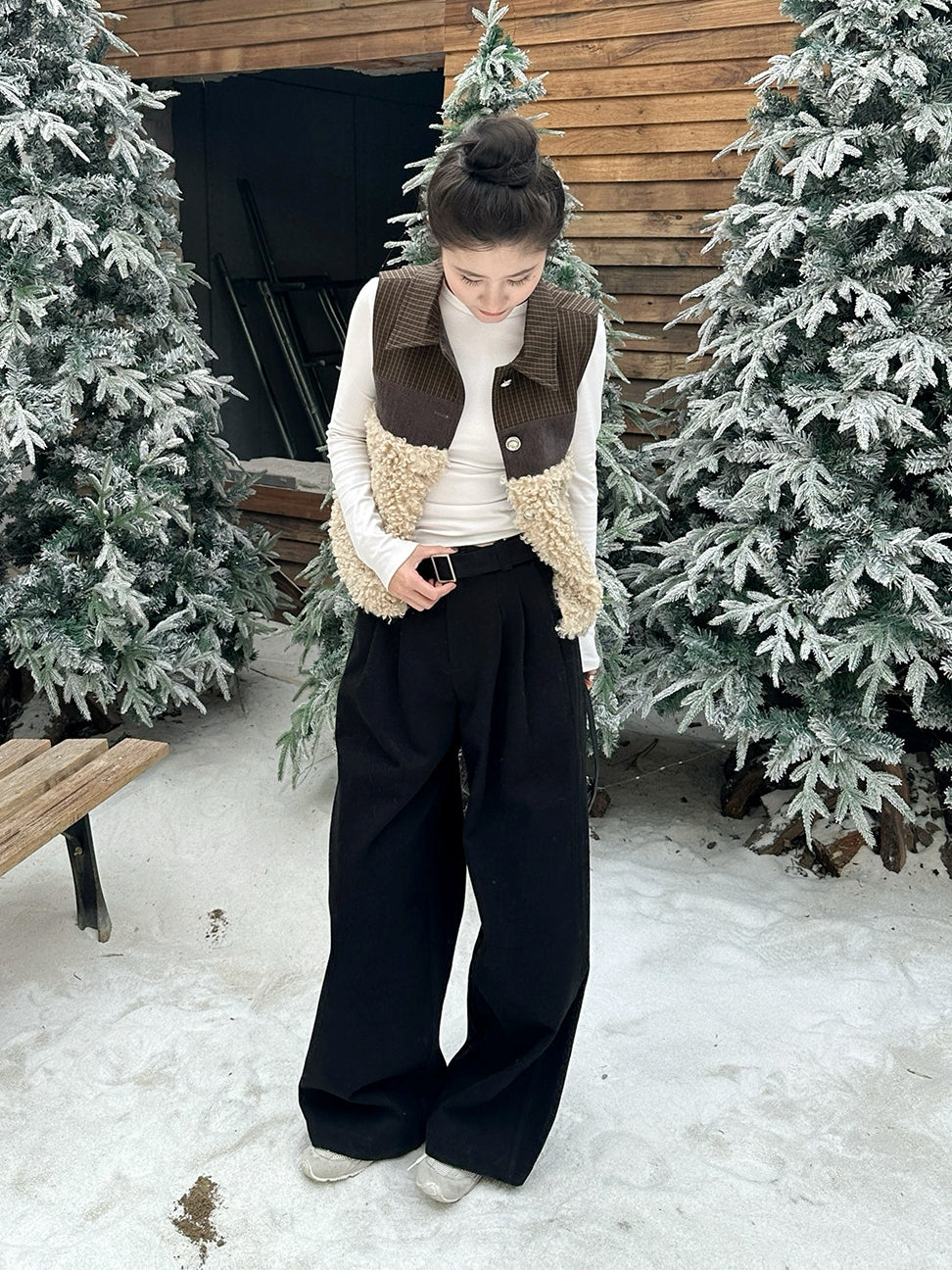 撞色毛絨背心_BDHL8087