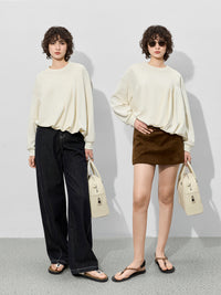 Asymmetrical Tucked Sweatshirt_BDHL7001