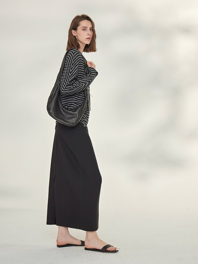 Striped Tops Or Stretch Slim Skirt_BDHL7739