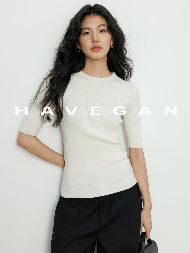 High Neck Slim Knit Tops_BDHL7230