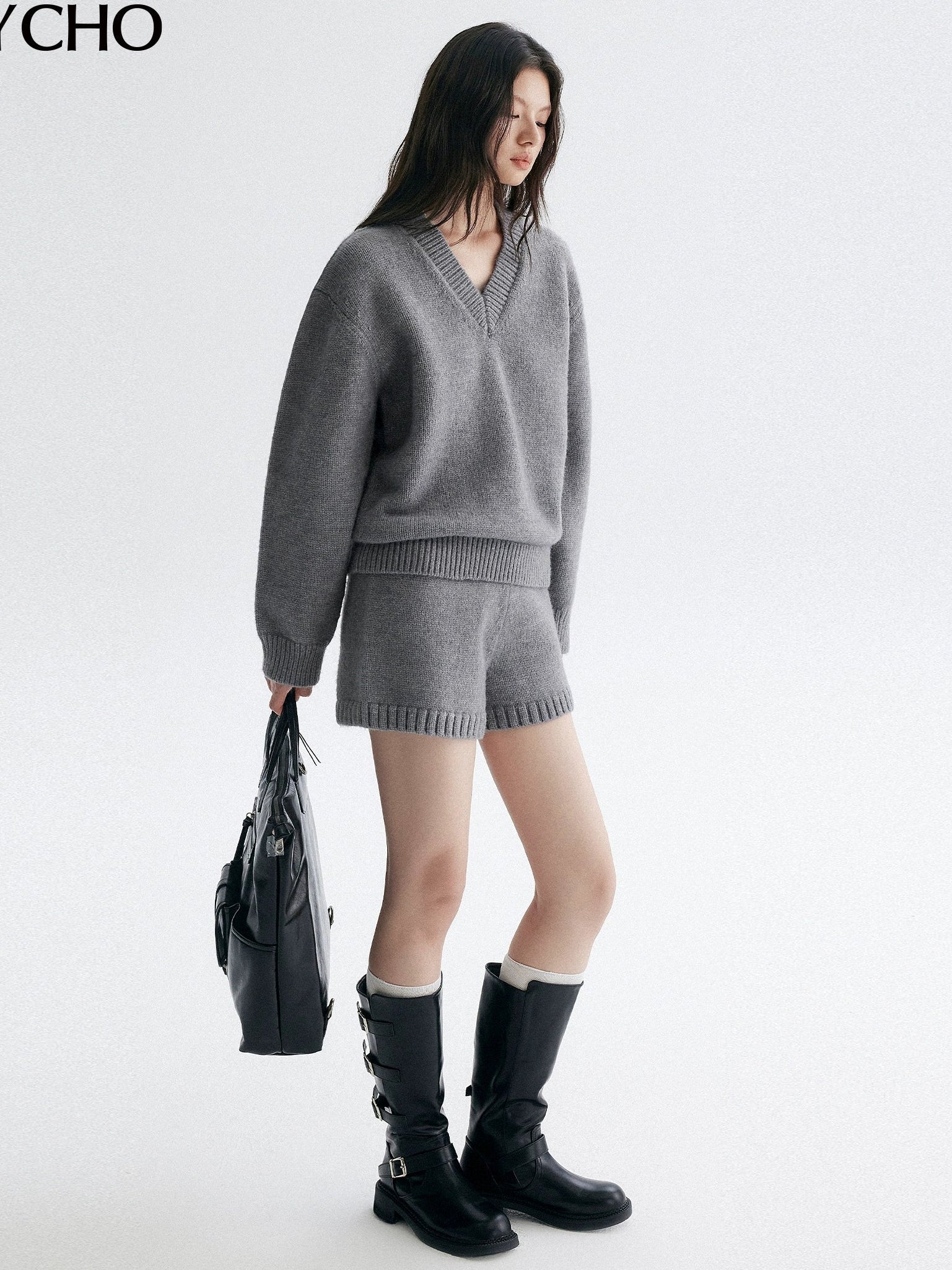 V領針織上衣或針織短褲_BDHL7944