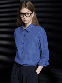 Blue Chequered Long-Sleeved Shirt_BDHL6368