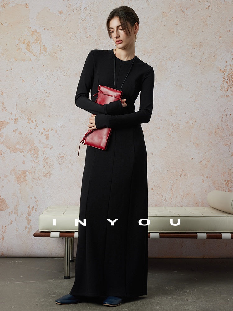 Tucked Slim Long Dress_BDHL6667