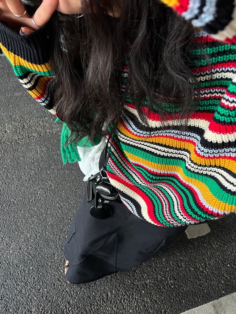 Multi-Coloured Loose Stripe Pullover_BDHL6731