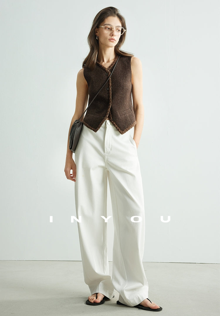 Elegant Weave Tweed Neck Vest_BDHL6956