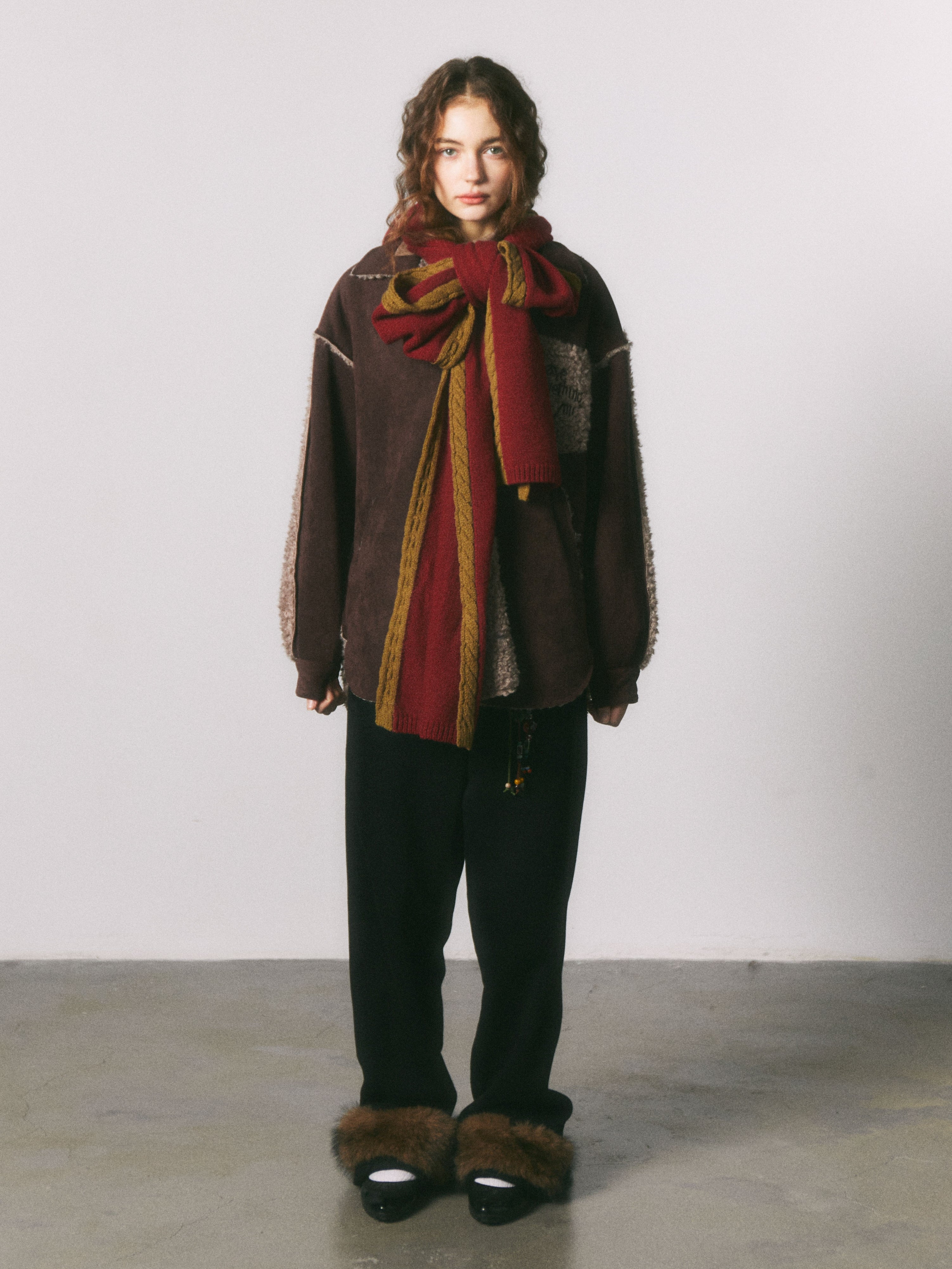 Contrast Colour Hooded Scarf_BDHL6963