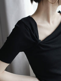 Swing neck drape top_BDHL6056