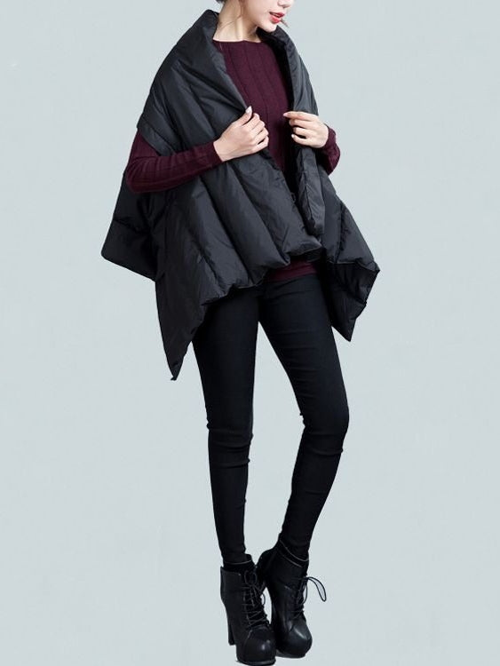 Black Heavyweight Down Cape_BDHL8040